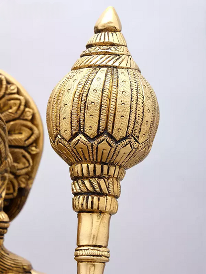 Brassaura® Hanuman Kneeling Blessing Pose Idol with Natural Brass Finish | Pure Superfine Brass Handcrafted Murti | Brass Statue for Home Temple, Pooja Room | Height 20 Inches | Weight 14.92 Kgs