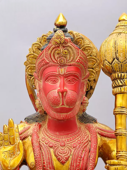 ब्रासोरा® वृंदावन वेणुगोपाल कृष्ण पीतल की प्रतिमा मोर के साथ | एंटीक नीला और सुनहरा रंग | ऊँचाई 20 इंच