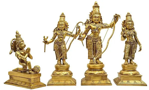 Brassaura™ 23" Shri Ram Darbar Brass Idol | Handmade Statue | Made in India | Weight 34 Kg