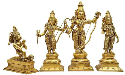 Brassaura™ 23" Shri Ram Darbar Brass Idol | Handmade Statue | Made in India | Weight 34 Kg