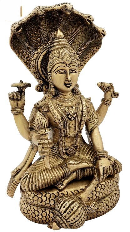 Brassaura® Brass Vishnu Statue | Height 13 Inches & Weight 7.67 kg