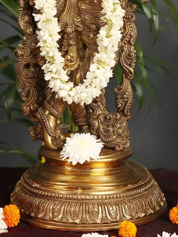 Brassaura® Brass Krishna Statue | Height 35 Inches & Weight 28.45 kg