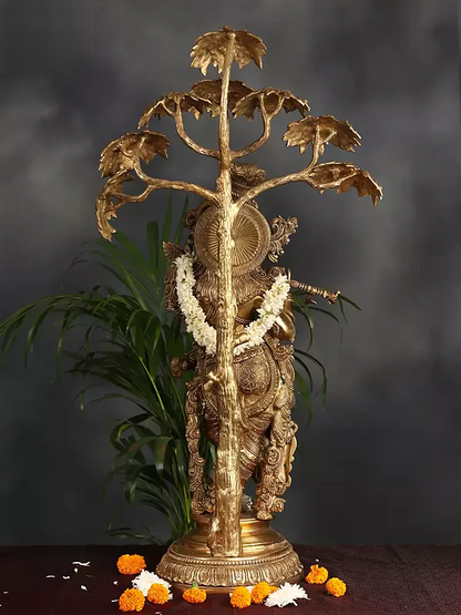 Brassaura® Brass Krishna Statue | Height 35 Inches & Weight 28.45 kg