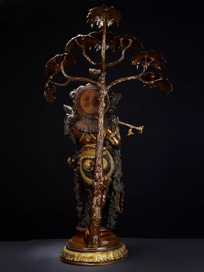 Brassaura® Brass Krishna Statue | Height 35 Inches & Weight 28.45 kg