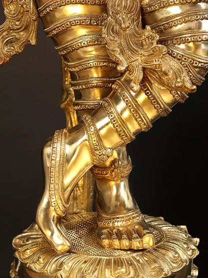 Brassaura® Brass Krishna Statue | Height 145 cm & Weight 75.58 kg