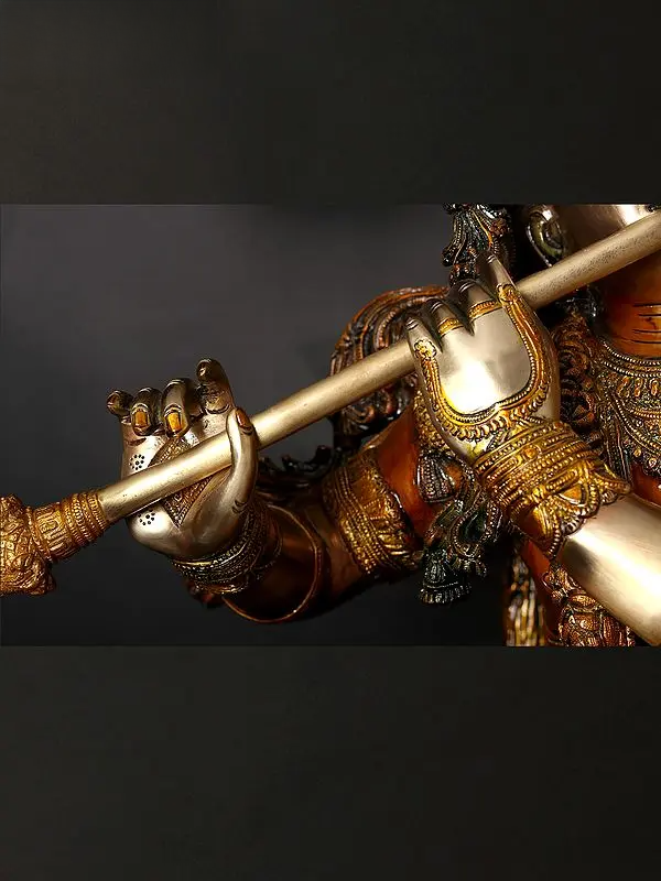 Brassaura® Brass Krishna Statue | Height 57 Inches & Weight 75.58 kg