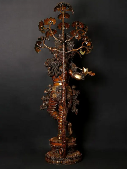 Brassaura® Brass Krishna Statue | Height 57 Inches & Weight 75.58 kg