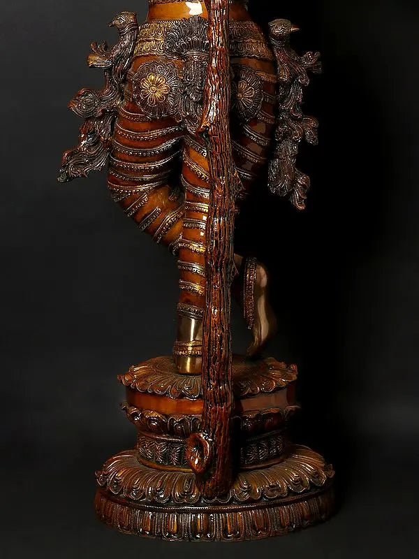 Brassaura® Brass Krishna Statue | Height 57 Inches & Weight 75.58 kg