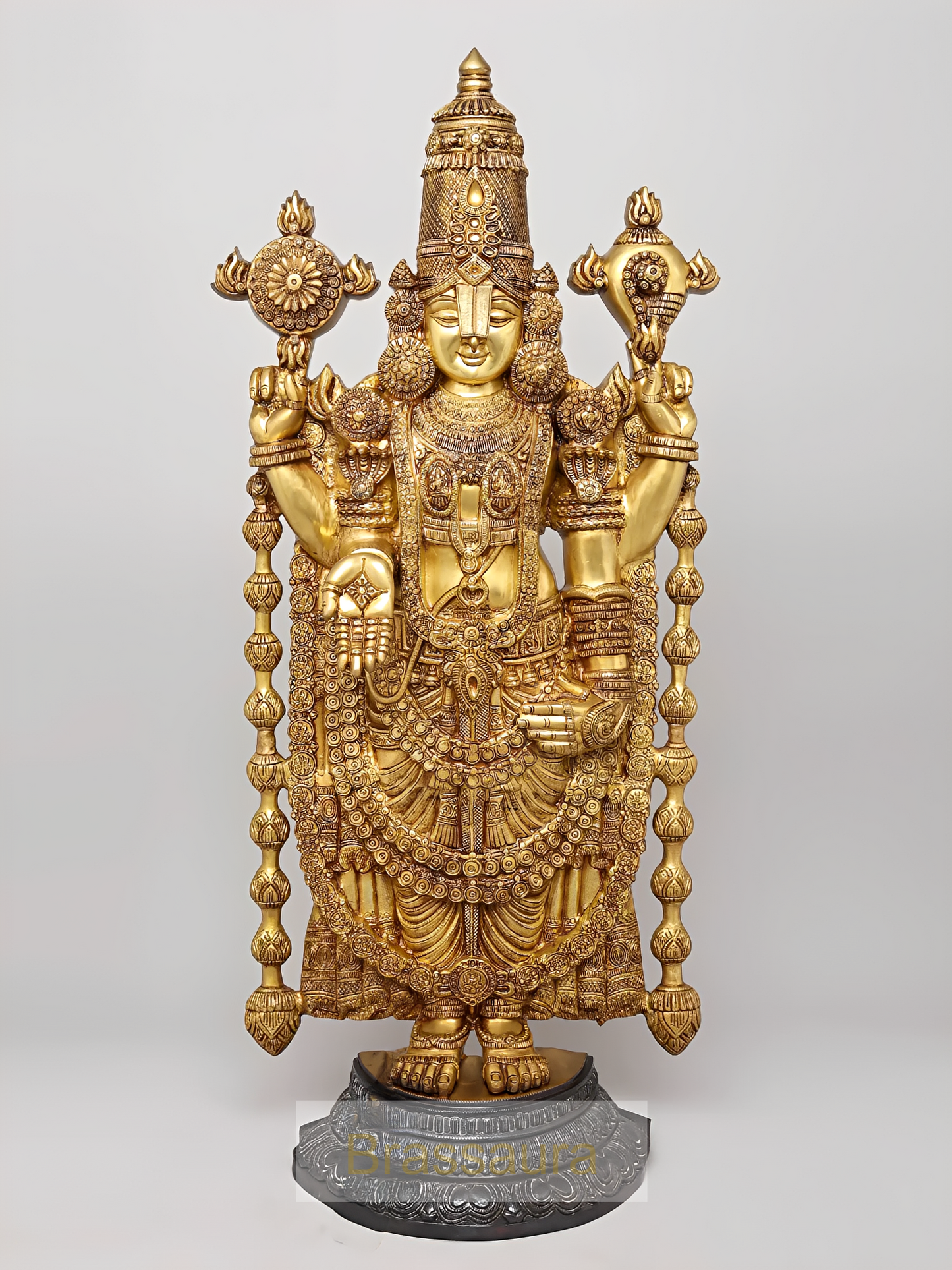 Brassaura® Lord Venkateshwara Statue | Brass | Height 47 Inches & Weight 48 kgs