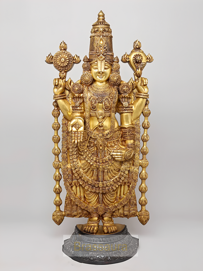 Brassaura® Lord Venkateshwara Statue | Brass | Height 47 Inches & Weight 48 kgs