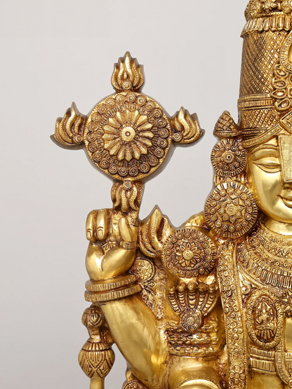 Brassaura® Lord Venkateshwara Statue | Brass | Height 47 Inches & Weight 48 kgs