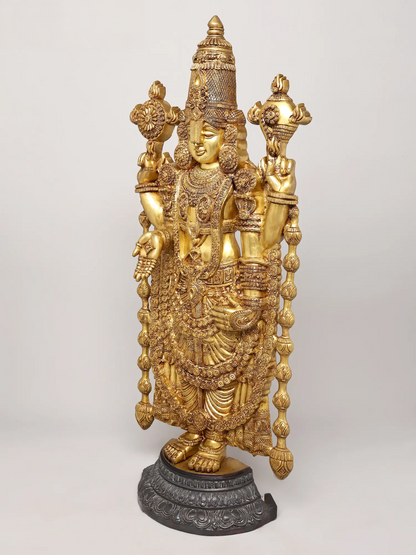 Brassaura® Lord Venkateshwara Statue | Brass | Height 47 Inches & Weight 48 kgs