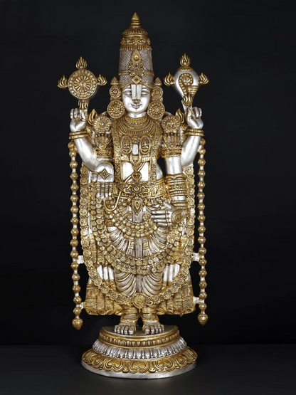 Brassaura® Lord Venkateshwara Statue | Brass | Height 47 Inches & Weight 48 kgs