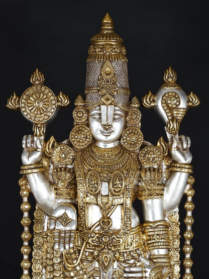 Brassaura® Lord Venkateshwara Statue | Brass | Height 47 Inches & Weight 48 kgs