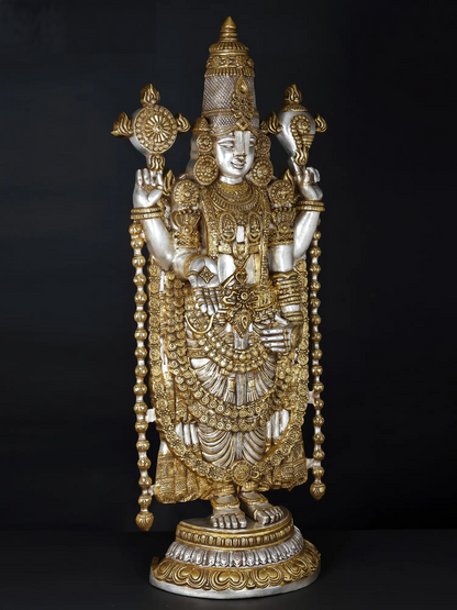 Brassaura® Lord Venkateshwara Statue | Brass | Height 47 Inches & Weight 48 kgs
