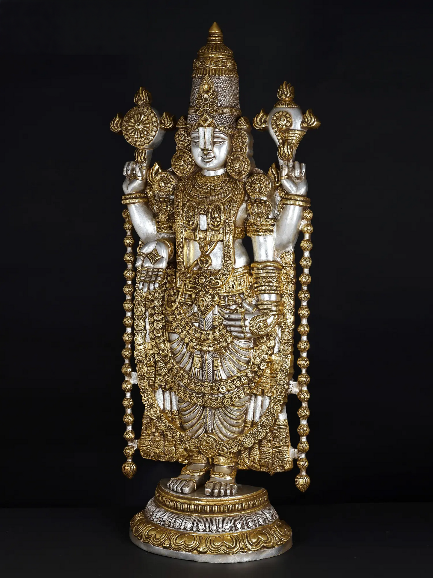 Brassaura® Lord Venkateshwara Statue | Brass | Height 47 Inches & Weight 48 kgs