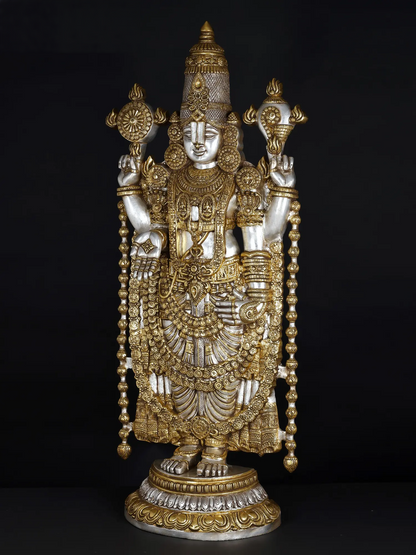Brassaura® Lord Venkateshwara Statue | Brass | Height 47 Inches & Weight 48 kgs