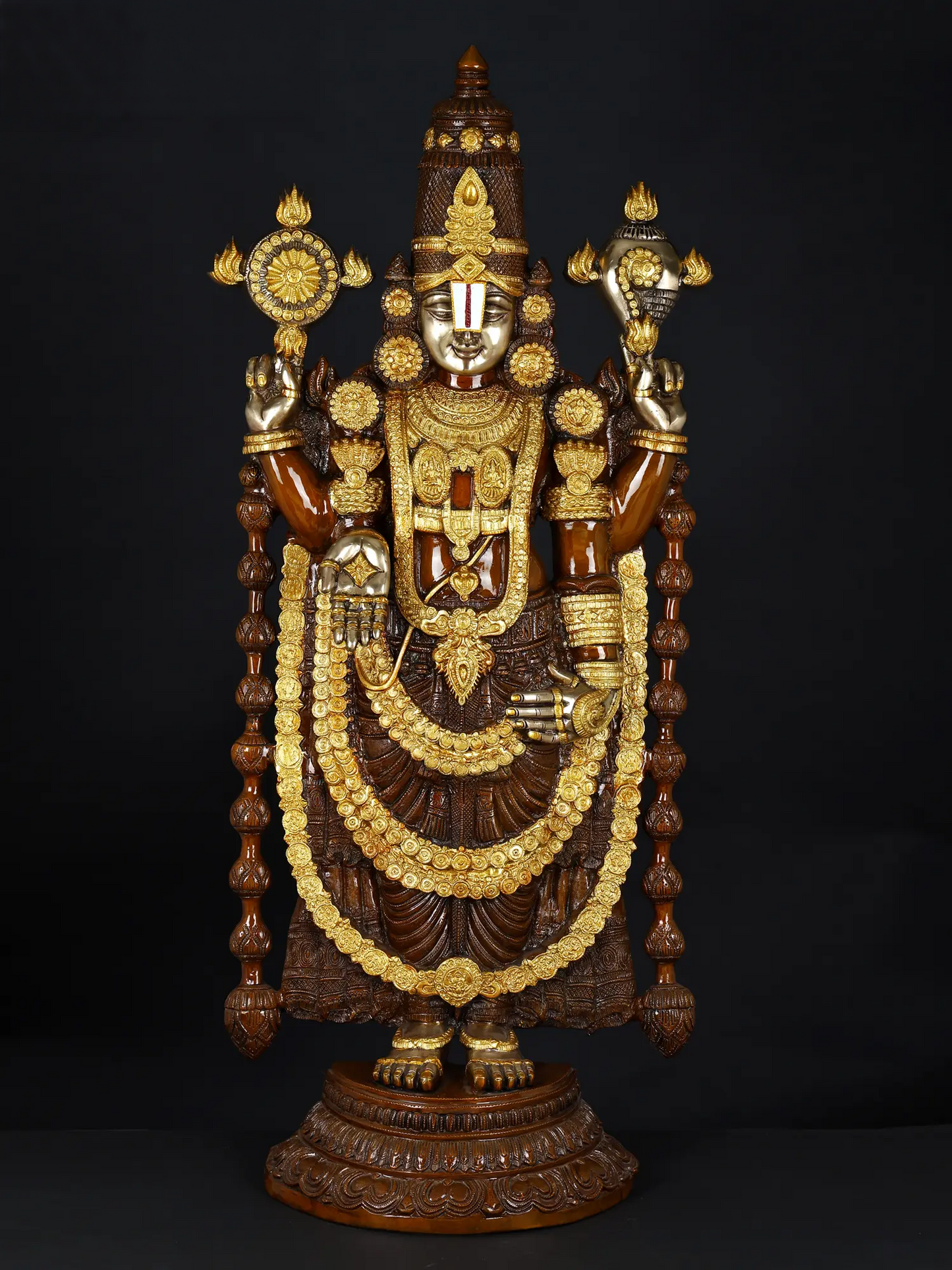 Brassaura® Lord Venkateshwara Statue | Brass | Height 47 Inches & Weight 48 kgs