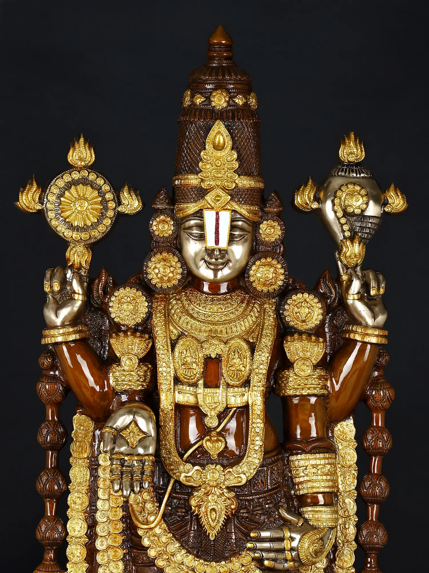 Brassaura® Lord Venkateshwara Statue | Brass | Height 47 Inches & Weight 48 kgs