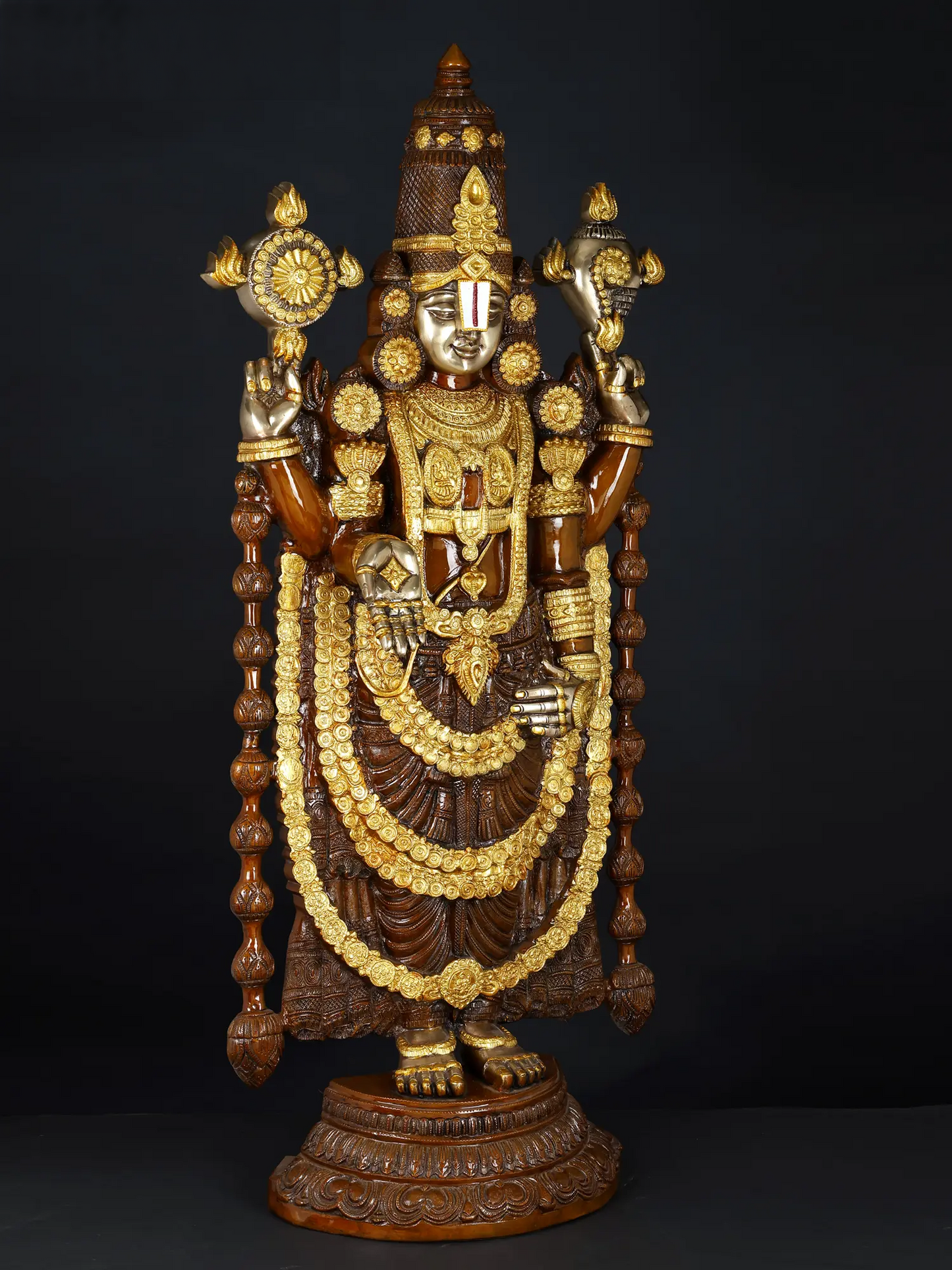 Brassaura® Lord Venkateshwara Statue | Brass | Height 47 Inches & Weight 48 kgs