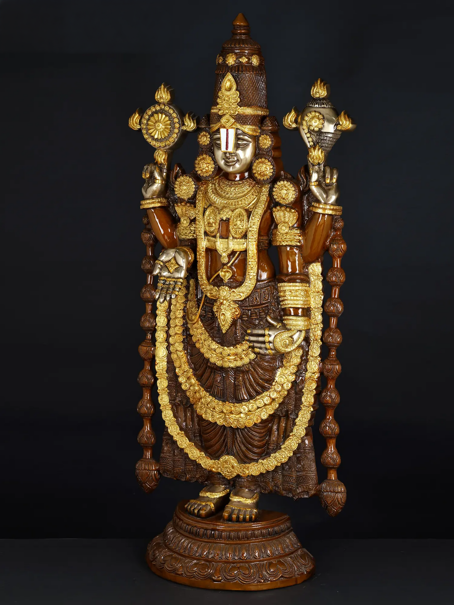 Brassaura® Lord Venkateshwara Statue | Brass | Height 47 Inches & Weight 48 kgs