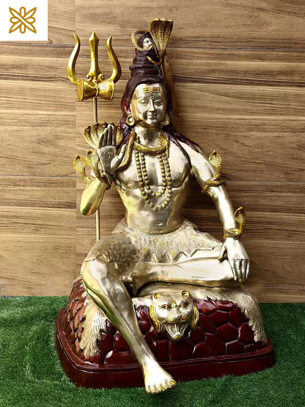 Brassaura® Brass Shiva Statue | Height 53 Inches & Weight 131 kg