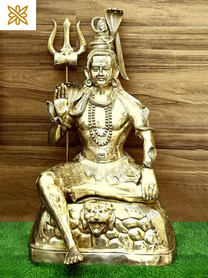 Brassaura® Brass Shiva Statue | Height 53 Inches & Weight 131 kg