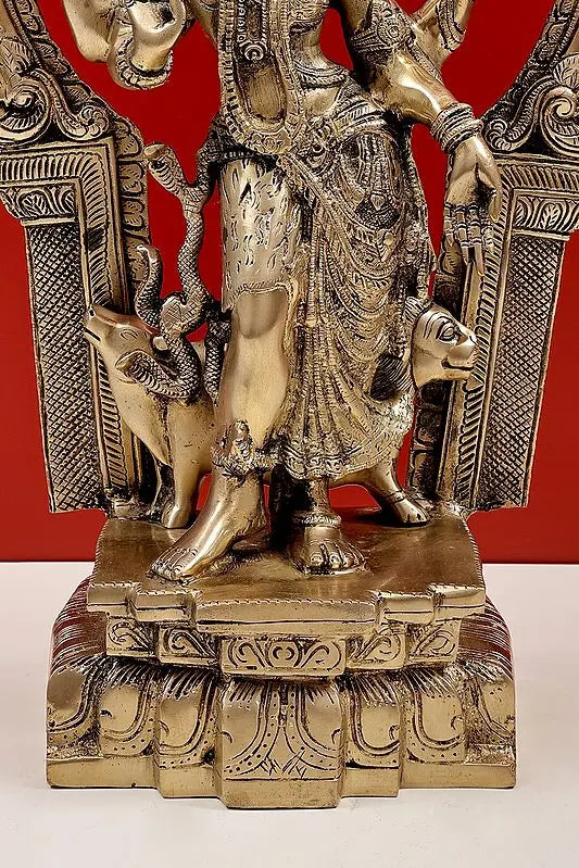 Brassaura™ Brass Ardhanarishvara (Shiva Shakti) Statue | Height 20 Inches & Weight 12.23 kg