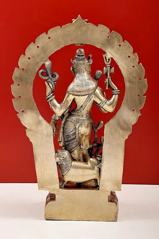 Brassaura™ Brass Ardhanarishvara (Shiva Shakti) Statue | Height 20 Inches & Weight 12.23 kg