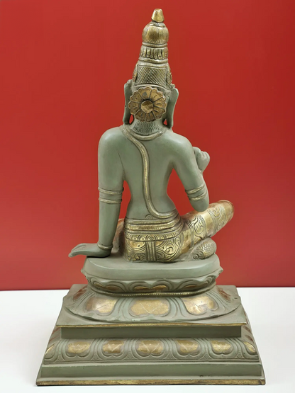 Brassaura® Brass Goddess Parvati Statue | Height 16.93 Inches & Weight 11.46 kg