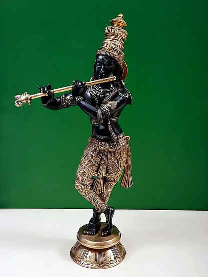 Brassaura® Brass Krishna Statue | Height 23 Inches & Weight 8.20 kg