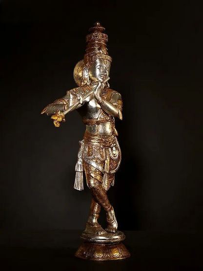 Brassaura® Brass Krishna Statue | Height 23 Inches & Weight 8.20 kg