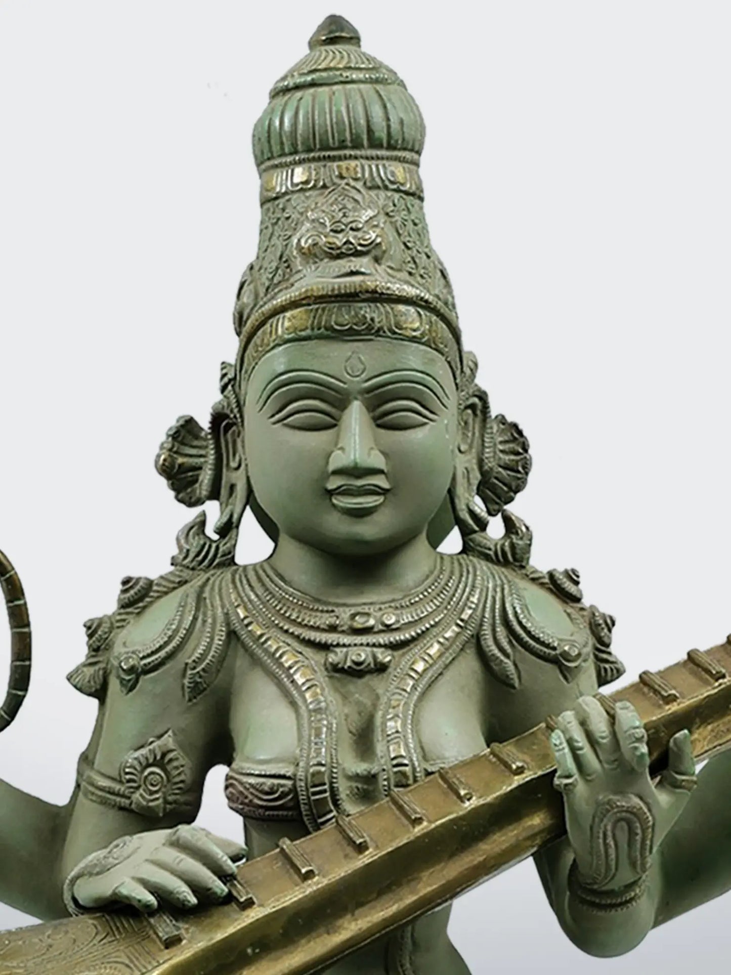 Brassaura® Brass Goddess Saraswati Statue | Height 22.44 Inches & Weight 29 kg