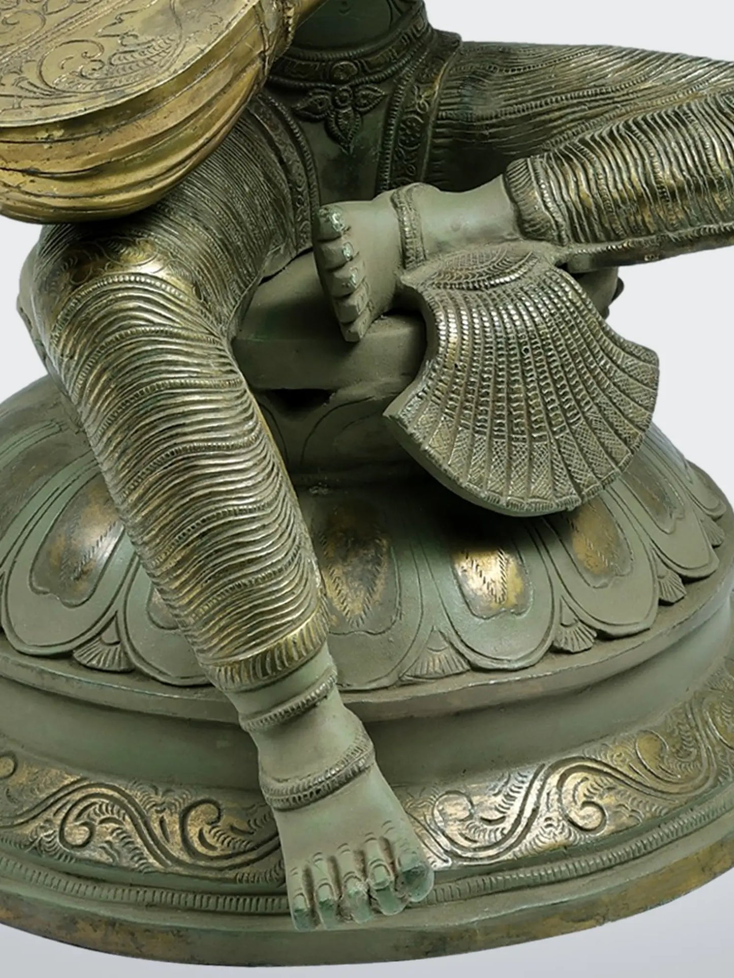 Brassaura® Brass Goddess Saraswati Statue | Height 22.44 Inches & Weight 29 kg