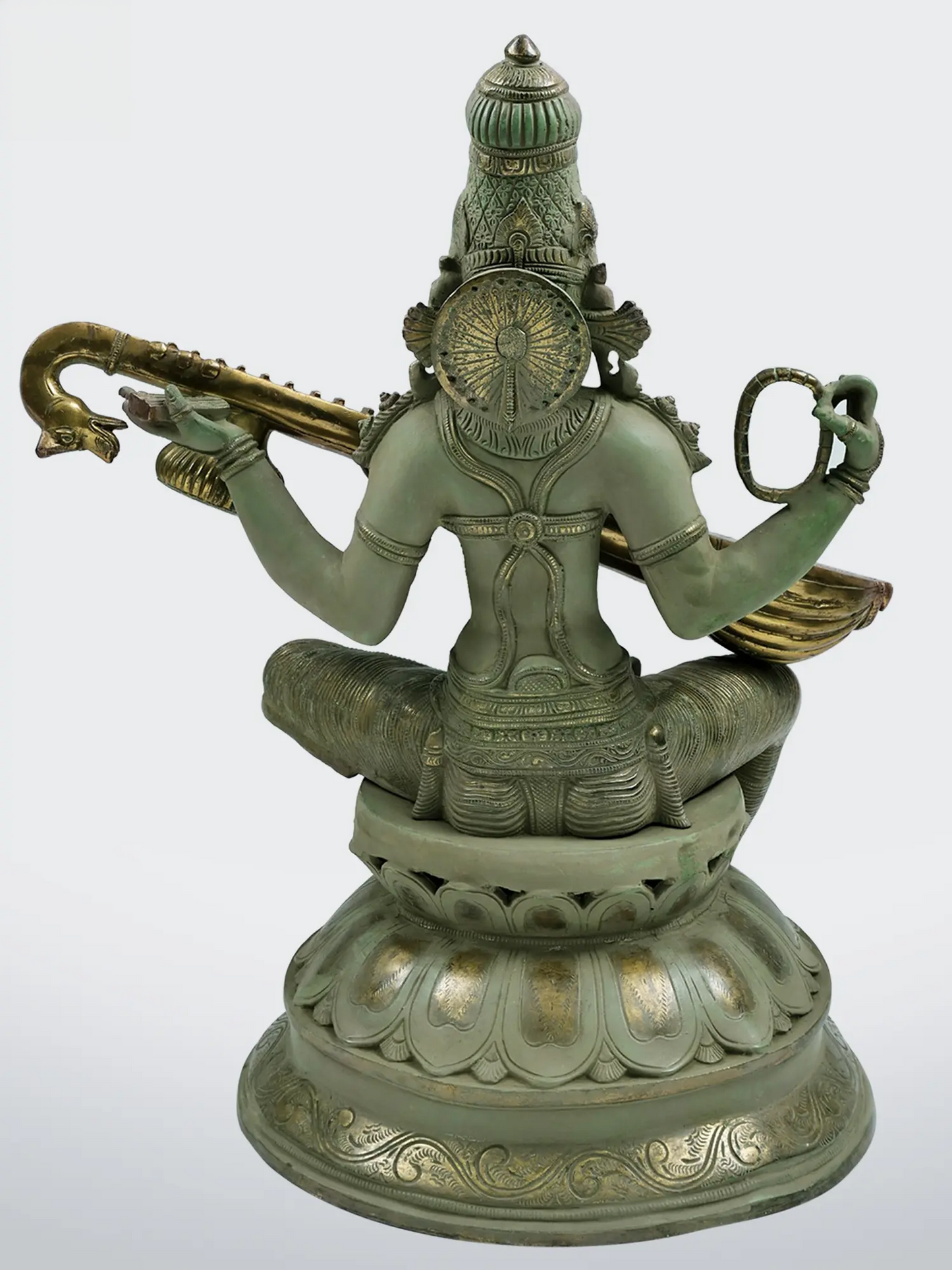 Brassaura® Brass Goddess Saraswati Statue | Height 22.44 Inches & Weight 29 kg