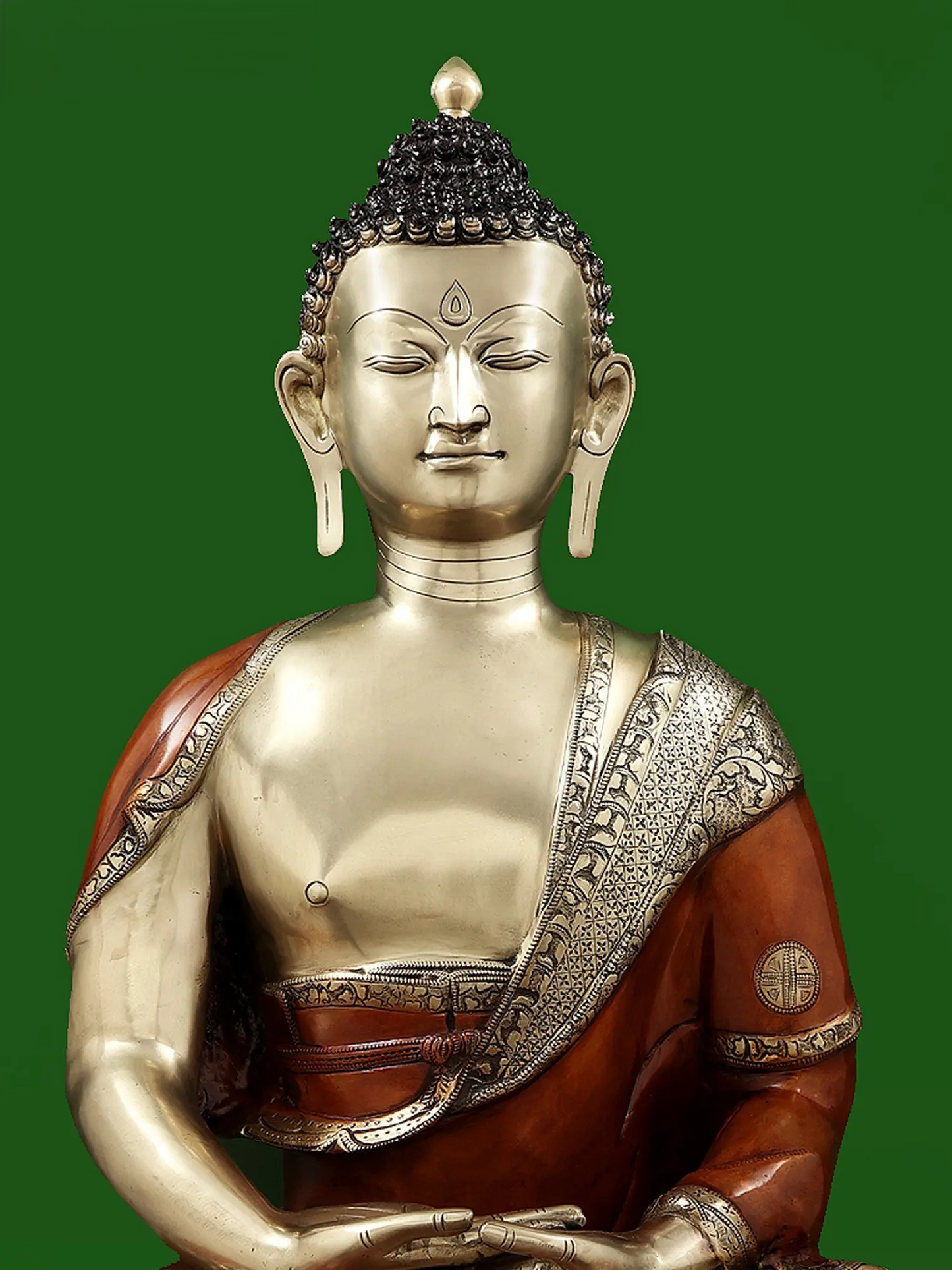 Brassaura® Meditating Buddha on Lotus Pedestal | Pure Brass | Height 36 Inches & Weight 43 kgs