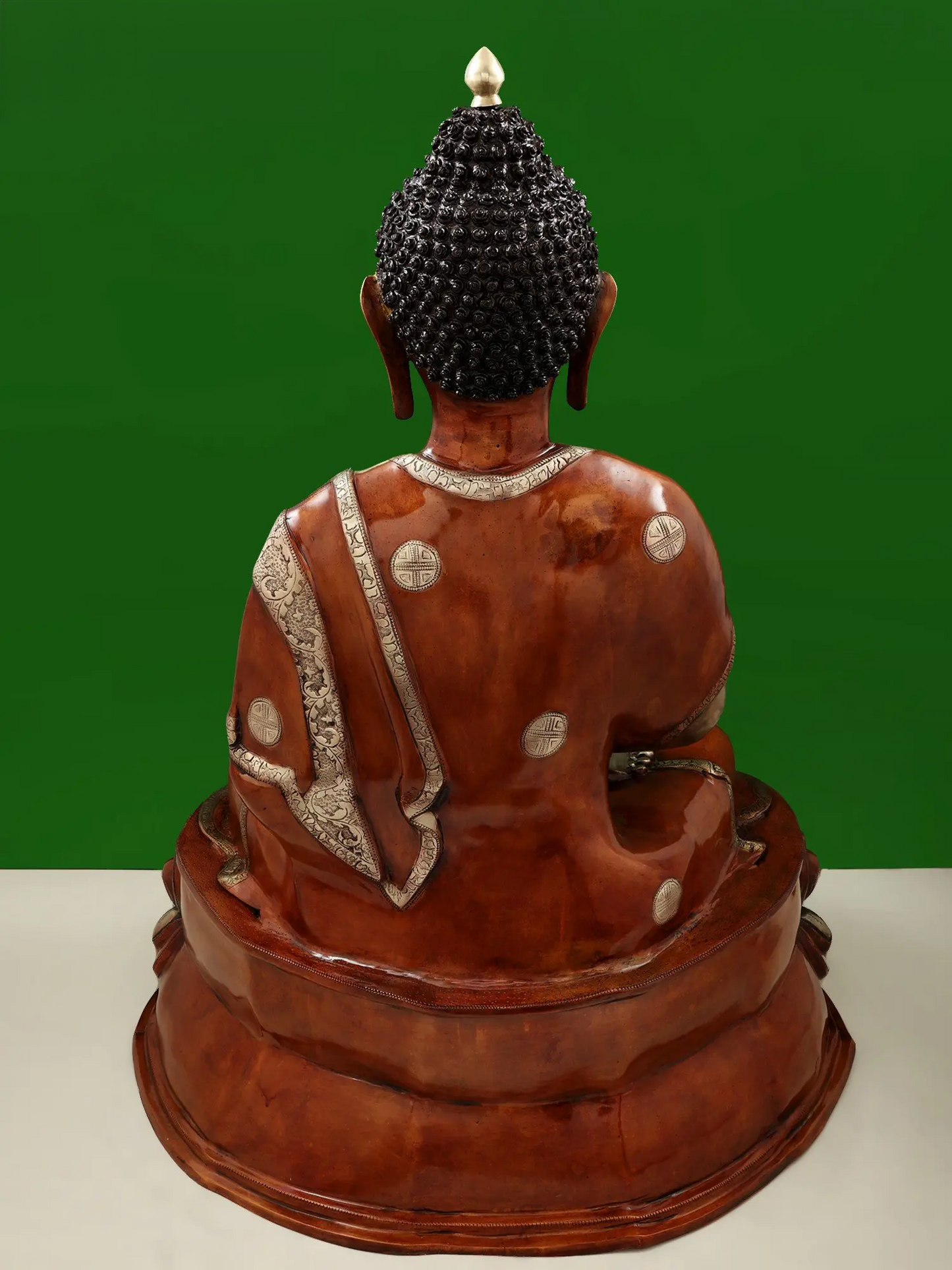 Brassaura® Meditating Buddha on Lotus Pedestal | Pure Brass | Height 36 Inches & Weight 43 kgs
