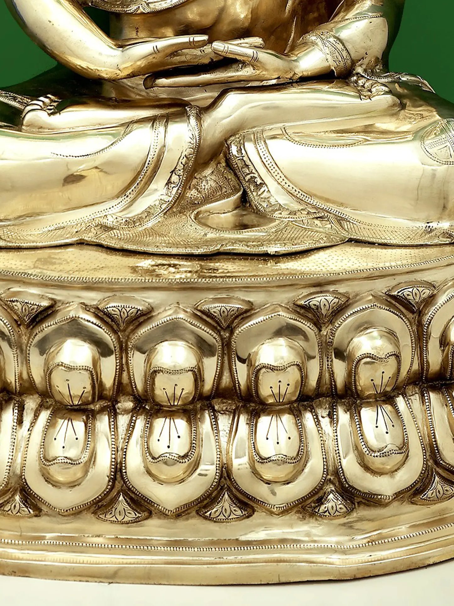 Brassaura® Meditating Buddha on Lotus Pedestal | Pure Brass | Height 36 Inches & Weight 43 kgs
