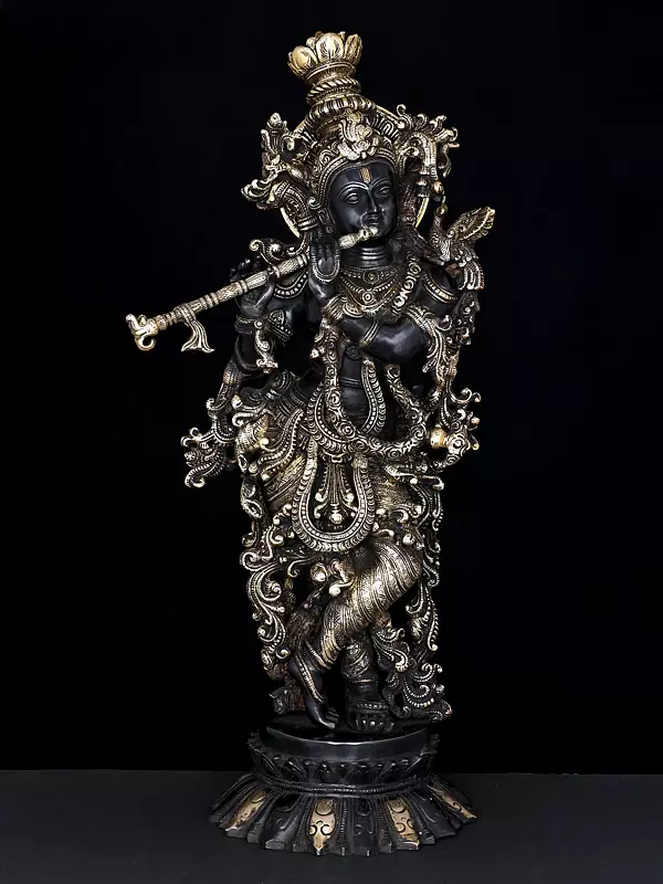 Brassaura® Brass Krishna Statue | Height 26 Inches & Weight 14.96 kg