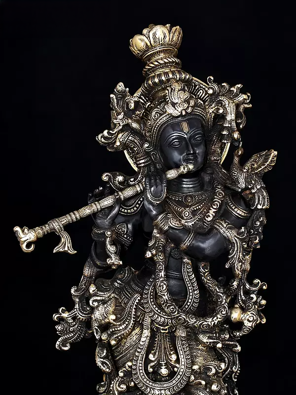 Brassaura® Brass Krishna Statue | Height 26 Inches & Weight 14.96 kg