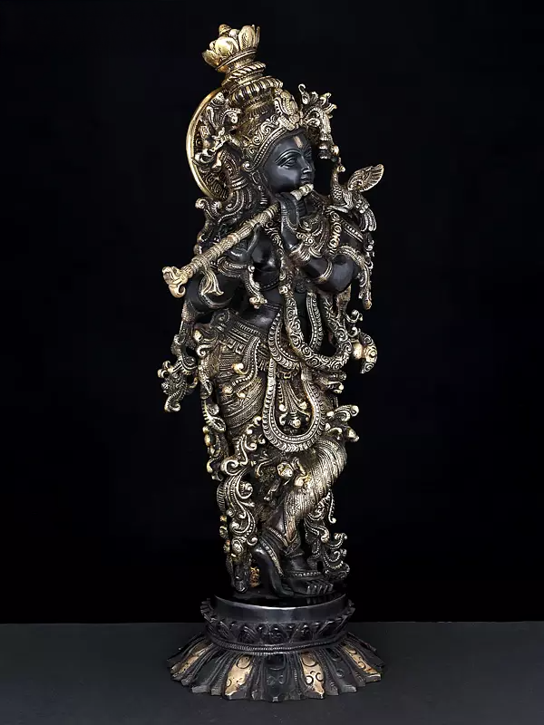 Brassaura® Brass Krishna Statue | Height 26 Inches & Weight 14.96 kg