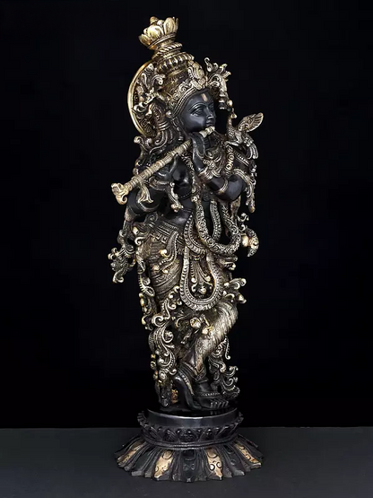 Brassaura® Brass Krishna Statue | Height 26 Inches & Weight 14.96 kg