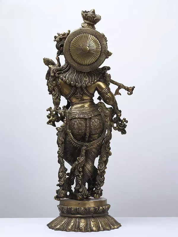 Brassaura® Brass Krishna Statue | Height 26 Inches & Weight 14.96 kg