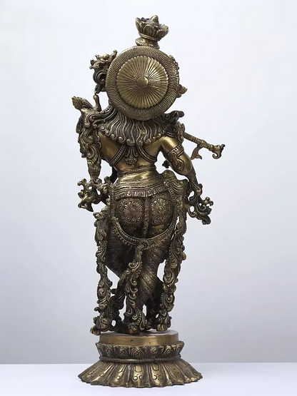 Brassaura® Brass Krishna Statue | Height 26 Inches & Weight 14.96 kg