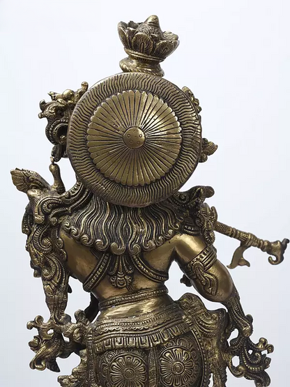 Brassaura® Brass Krishna Statue | Height 26 Inches & Weight 14.96 kg