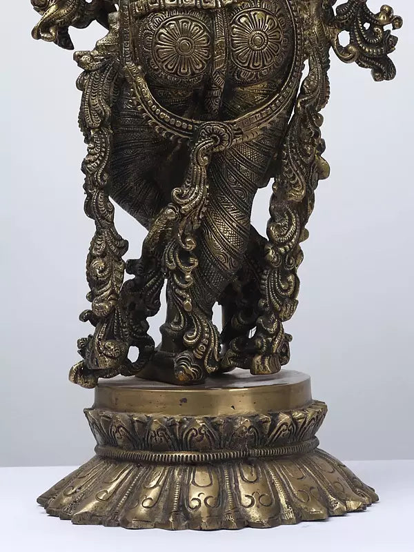 Brassaura® Brass Krishna Statue | Height 26 Inches & Weight 14.96 kg