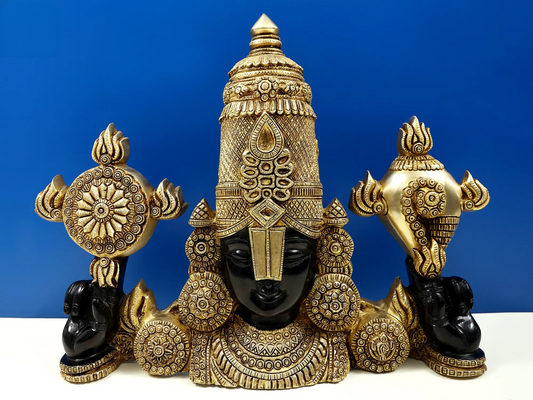 Estátua de Busto de Latão Brassaura® Lord Balaji | Altura 38,1 cm e Peso 9,76 kg