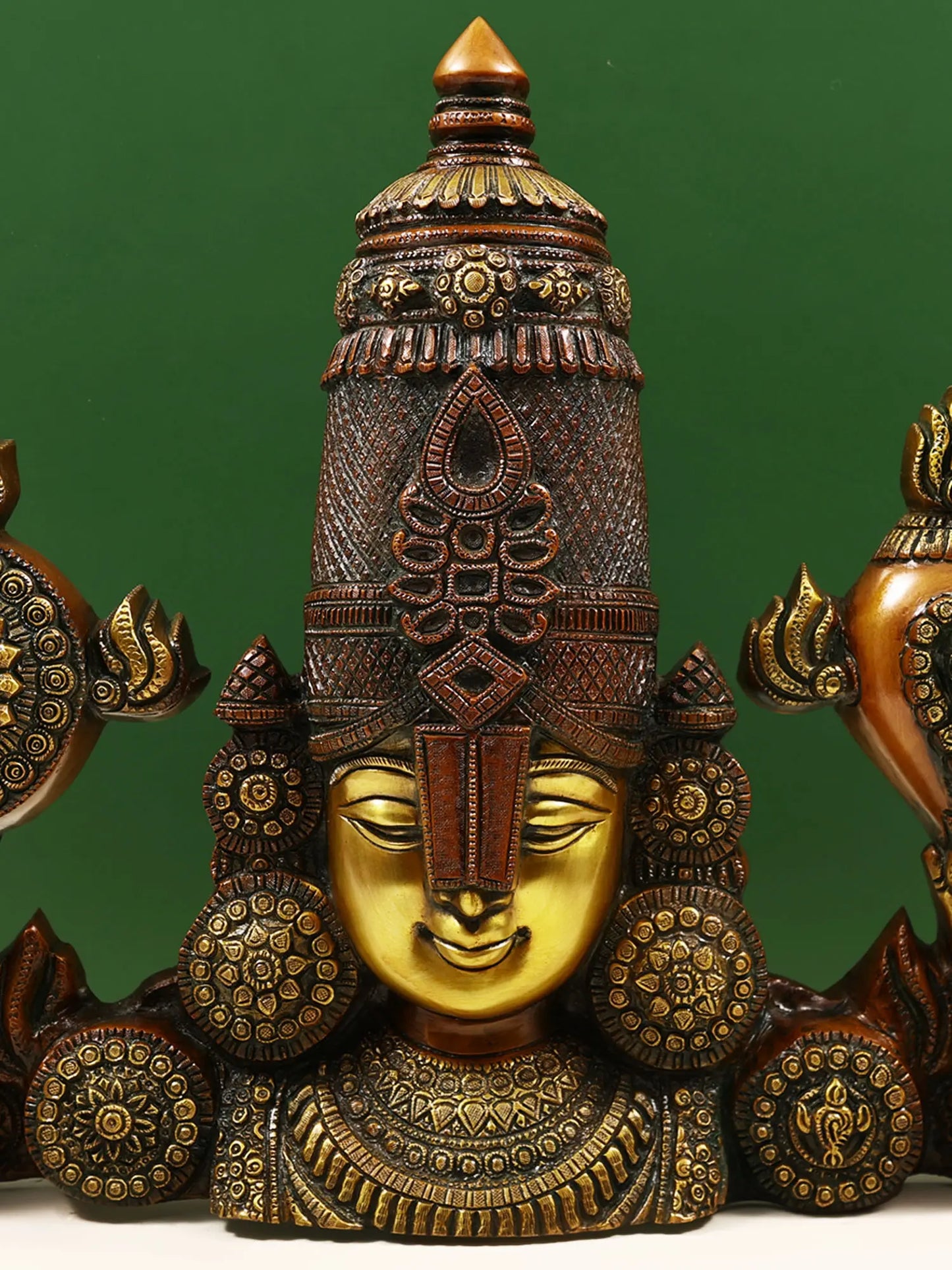 Brassaura® Lord Balaji Bust Brass Statue | Height 15 Inches & Weight 9.76 kgs