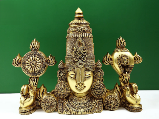 Estátua de Busto de Latão Brassaura® Lord Balaji | 38 cm de altura e 9,76 kg de peso