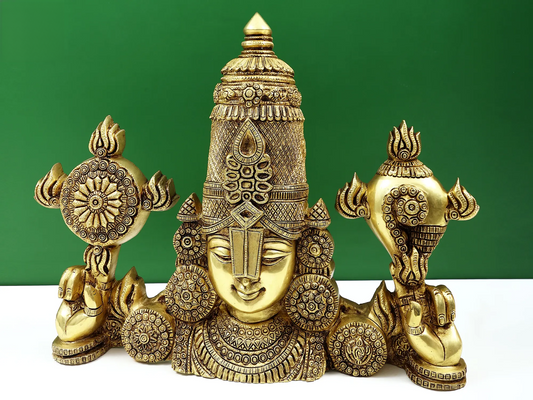 Estátua de Busto de Latão Brassaura® Lord Balaji | 38 cm de altura e 9,76 kg de peso